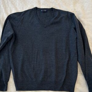 Brooks Brothers Dark Gray V-Neck Sweater